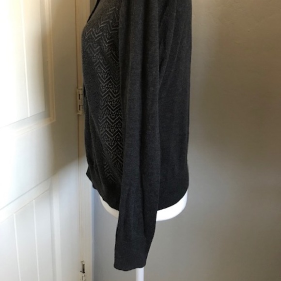 Loft Grey Open-weave Front Cardigan. Size XS. - Picture 7 of 8